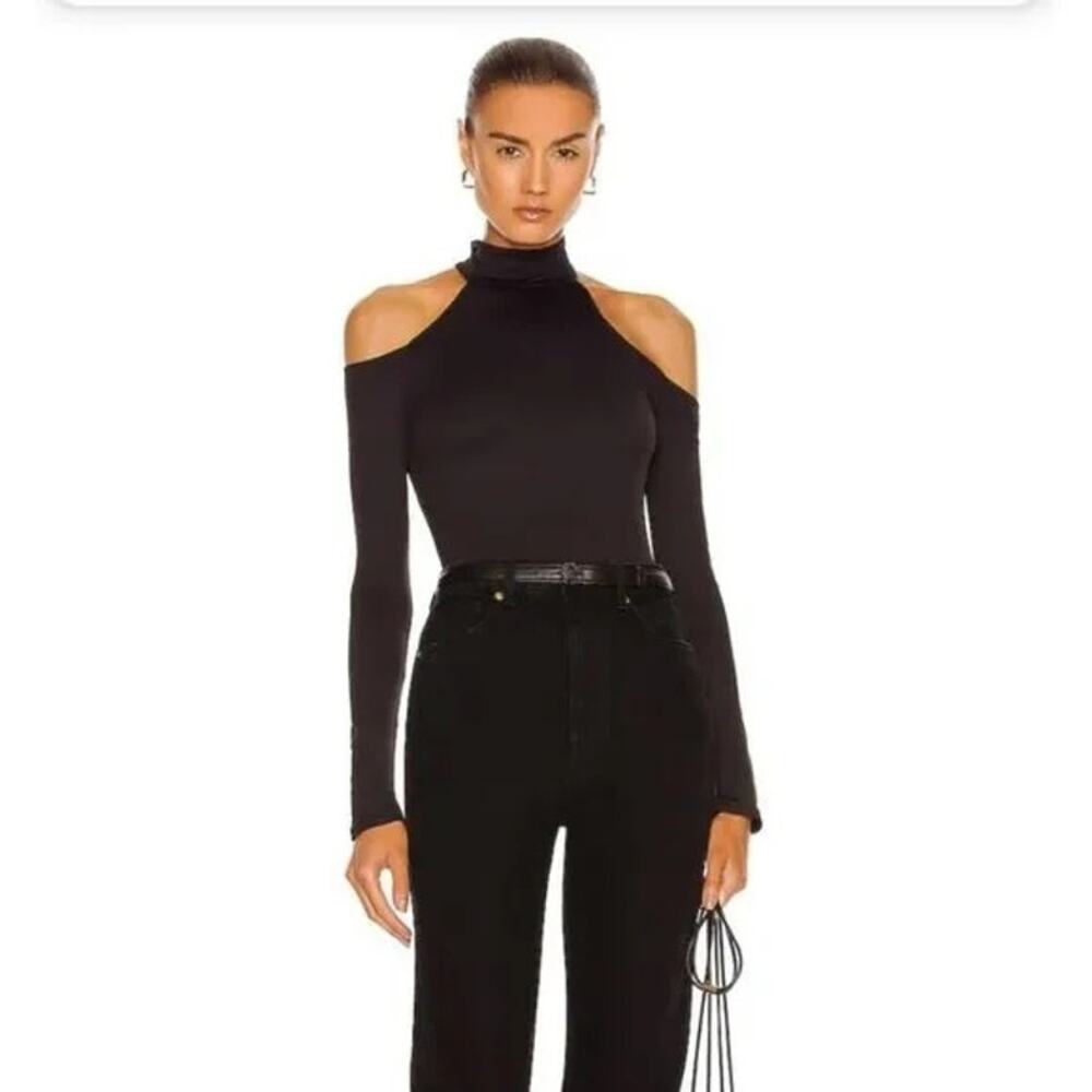 ALIX NYC Leona Cutout Turtleneck Bodysuit Black XS NWT